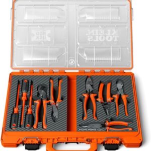 Klein Tools 94161MBINS MODbox - Kit de herramientas aisladas, 9 piezas, 1000 V, juego de herramientas eléctricas con destornilladores, alicates, pelacables, cortadores, caja de almacenamiento modular