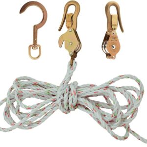 Klein Tools H1802-30SSR Block & Tackle, w/ Guarded Snap & Swivel Hooks & Rope