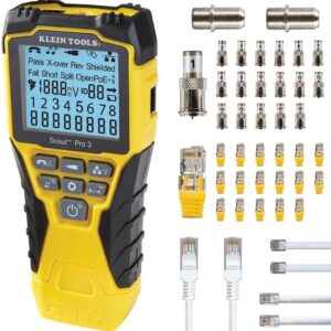 Klein Tools VDV501-852 - Probador de cables con control remoto, VDV Scout Pro 3 Kit de prueba localiza y prueba cables de voz, datos y video