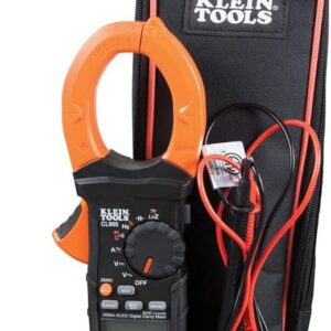 KLEIN TOOLS CL900| Pinza amperimétrica digital | Mide hasta 2000 A CA/CD con alta precisión TRMS | Multimetro | Probador de voltaje | Pantalla iluminada, estuche y cables incluidos