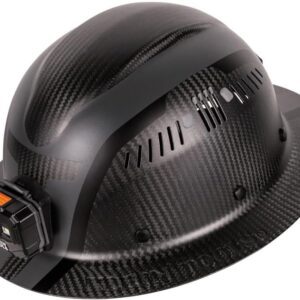 Klein Tools 60514 - Gorro Duro, Fibra de Carbono de la Serie K12, Foco Recargable, ventilado, Clase C, Tipo 1, Espartano