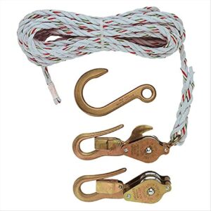 Klein Tools H1802-30SR Block & Tackle, w/ Guarded Snap Hooks w/ Rope