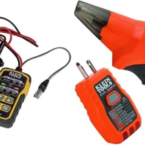 Klein Tools ET310 - Buscador de interruptores de CA con probador de salida GFCI integrado + Klein Tools VDV500-820 - Rastreador de cables con sonda para cables RJ11 y RJ45