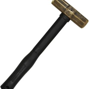 Klein Tools 7HBRFRH04 Brass Sledge Hammer - Fiberglass Rubber Grip Handle, 4 LB. Head