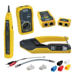 Klein Tools 80085 VDV - Kit de probador de cables y cables LAN para conectores de datos modulares Klein Pass-Thu RJ45, 6 piezas