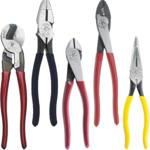 Kit de alicates sumergidos, corte diagonal, nariz de aguja, corte lateral de alto apalancamiento, alicates para hombre de línea, cortador y crimpador, 5 piezas