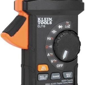 Klein Tools CL710 Pro - Pinza digital con esfera iluminada, rango automático de 600 A CA/CC, TRMS, NCVT, 6000 unidades LCD, mide corriente, LOZ, continuidad, frecuencia