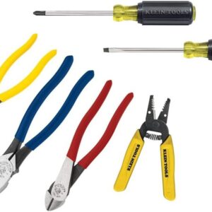 Klein Tools 92906 Kit de herramientas básico para aprendices o hogar: incluye alicates, pelacables/cortadores, destornilladores - 6 herramientas