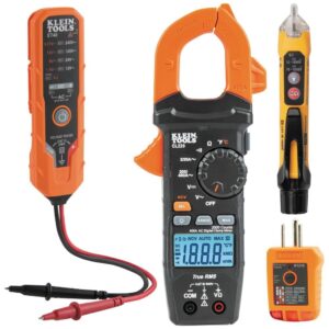 KLEIN TOOLS CL220VP| Kit de prueba eléctrica | Medición precisa y detección segura | Ideal para instalaciones eléctricas | Multimetro | Detector de voltaje | Incluye multímetro, NCVT y probador GFCI