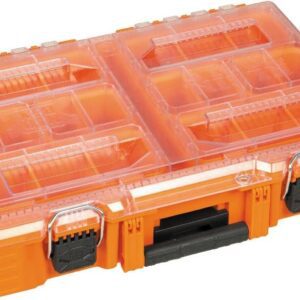 Klein Tools 54806 MB MODbox - Caja de compartimento alto, organizador de herramientas de ancho completo, caja de herramientas de piezas pequeñas con 20 compartimentos, 8 contenedores extraíbles para