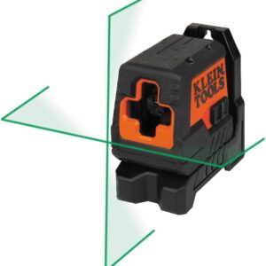 Klein Tools 93MCLG | Nivel láser| Autonivelante mini con línea cruzada verde | Alineación precisa y uso continuo | Nivel laser | Flexómetro | Alcance 50 pies | Soporte magnético | IP54 resistente
