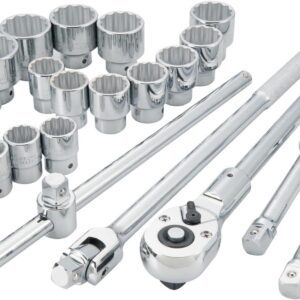 CRAFTSMAN - Juego de herramientas mecánicas de 3/4 pulgadas, carraca, enchufes, barras de extensión, mango en T, 22 piezas (CMMT17904)