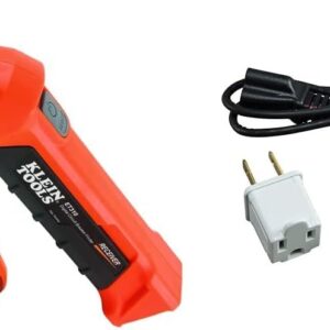 Klein Tools ET310 Buscador de circuitos de CA con probador de salida GFCI integrado + 69411 Juego de Accesorios para Buscador Digital de Corriente