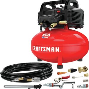 CRAFTSMAN Compresor de aire, 22l, Pancake, sin aceite con kit de accesorios de 13 piezas CMEC6150K