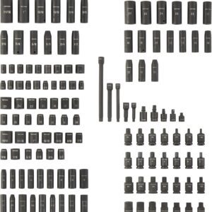 CRAFTSMAN - Juego de herramientas mecánicas, juego de llaves de impacto, SAE/métrico, unidad de 1/4" 3/8" y 1/2", juego maestro de 130 piezas (CMMT17901)