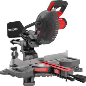 CRAFTSMAN V20 Sierra inglete deslizante inalámbrica, 7-1/4 pulgadas, bisel único, batería y cargador incluidos (CMCS714M1)