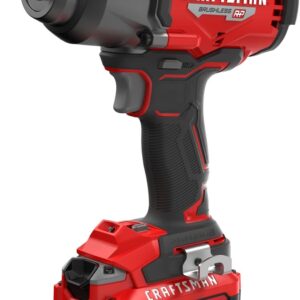 CRAFTSMAN V20 RP Llave de impacto, sin cable, sin escobillas, alto par, 1/2 pulgadas, batería de 4Ah y cargador incluido (CMCF940M1)
