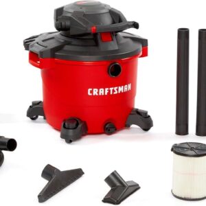 CRAFTSMAN CMXEVBE17607 Vac de Tienda húmeda/Seca de 16 galones de 6.5 Picos HP con soplador de Hojas Desmontable, Tienda portátil al aspiradora húmedo y seco con Filtro, Bolsa de Polvo, Manguera y