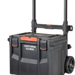 CRAFTSMAN TRADESTACK - Caja de herramientas con ruedas, impermeable, sistema apilable, almacenamiento portátil para uso en interiores y exteriores, 22.5 pulgadas (CMST21445)