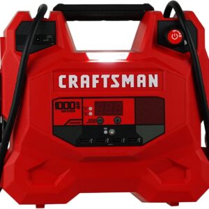 CRAFTSMAN - Arrancador de batería de Coche de 1000 A y estación de energía portátil, solución 3 en 1, Carga USB de 12 V CC y 2.4 A, para baterías automotrices, Marinas y Deportivas de energía de 12 V