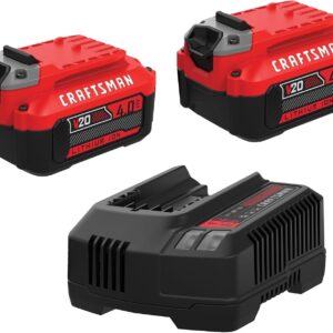 CRAFTSMAN - Batería eléctrica de 20 V, 2 Unidades, Iones de Litio con Cargador (CMCB204-2CK)