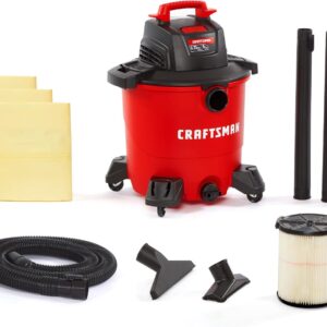 CRAFTSMAN CMXEVBE18590 9 galones 4.25 pico HP aspiradora húmeda seca, portátil de tienda húmeda y seca con filtro, 3 bolsas de polvo, manguera y accesorios para el hogar, cochera y limpieza automotriz