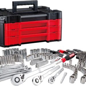 CRAFTSMAN - Juego de llaves mecánicas con funda VERSASTACK de 230 piezas, juego de herramientas mecánicas de 1/4", 3/8" y 1/2, juego de llaves hexagonales de brazo corto y largo (CMMT45306)