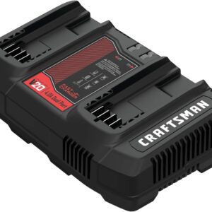 CRAFTSMAN V20 - Cargador de batería para herramientas eléctricas de doble puerto de iones de litio (CMCB124)