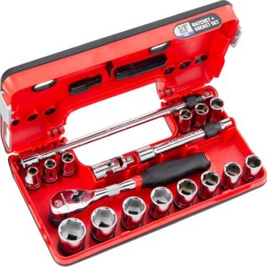 CRAFTSMAN - Juego de llaves serie V, mm poco profundo, unidad de 3/8 pulgadas, 18 piezas (CMMT45753V)