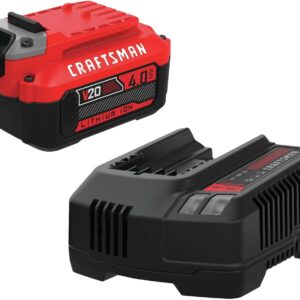 CRAFTSMAN V20 Batería y Cargador, para Kits de Herramientas eléctricas y Herramientas para Exteriores, 4.0 Ah, batería de Iones de Litio (CMCB204-CK)