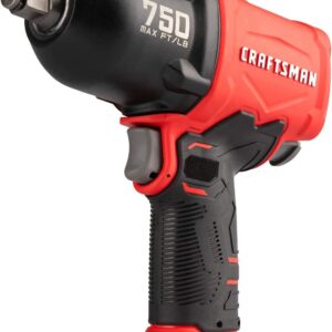 CRAFTSMAN - Llave de impacto de aire de 1/2 pulgadas y 800 pies-libras, cuerpo compuesto, configuración de potencia variable, entrada de aire NPT de 1/4 pulgadas
