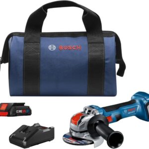 BOSCH GWX18V-8B15 18V X-LOCK sin escobillas 4-1/2 pulgadas Kit de amoladora angular con (1) batería de alimentación avanzada CORE18V® de 4 Ah