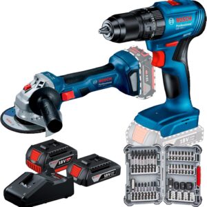 Bosch Combo Taladro GSB 185-LI + Esmeril GWS 180-LI 18V + Bosch Set 36 puntas Impact Control Pro
