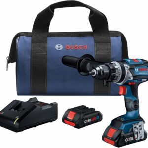 BOSCH GSB18V-975CB25 18V sin escobillas conectado, listo para 1/2 pulgadas. Kit de taladro/driver de martillo con (2) baterías de alimentación avanzadas CORE18V® 4 Ah