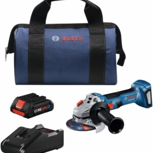 BOSCH GWS18V-8B15 18V sin escobillas 4-1/2 pulgadas. Kit de amoladora angular con (1) batería de alimentación avanzada CORE18V® de 4 Ah