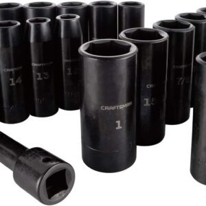 CRAFTSMAN - Juego de llaves de impacto profundo, SAE, 1/2 pulgadas, 23 piezas (CMMT16970)
