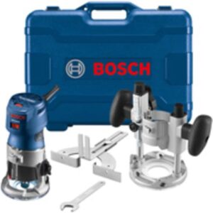 Bosch GKF125CEPK Colt 1.25 HP (Max) Kit de combinación de fresador de palma de velocidad variable, azul
