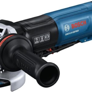 BOSCH GWX14-50PBD 5 pulgadas X-LOCK™ Amoladora angular – Motor de 13 amperios, 11.500 RPM, diseño ligero, interruptor de paleta, sistema de frenos, mango antivibración, control retroceso, protección