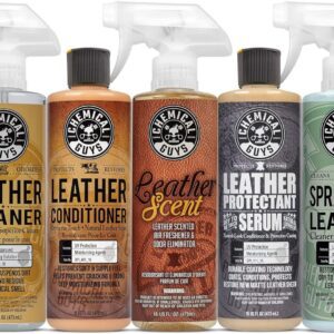Chemical Guys Kit Leather Lovers para Interiores de Cuero de Coches, Muebles, Ropa, Zapatos, Zapatillas (Funciona en Cuero Natural, Sintético, Pluma, Piel de imitación y Más) (5 Artículos), 473 ml