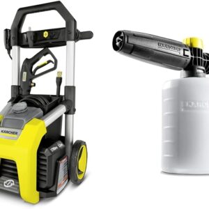 Karcher K1700 Electric Power Pressure Washer 1700 PSI TruPressure, 3 - Year Warranty, Turbo Nozzle Included + Boquilla Espumadora FJ6 para hidrolavadoras