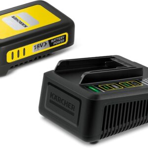 Karcher - Kit de Arranque de batería de 18/25,18 V con 5.0 Ah y Cargador rápido, Compatible con Herramientas de jardín, tecnología en Tiempo Real, monitoreo Inteligente de Celdas, Pantalla LCD