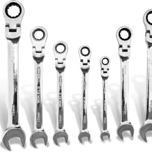 Mikel's SLCMF-7 Set de Llaves Combinadas con Matraca Cabeza Flexible 7 pzs