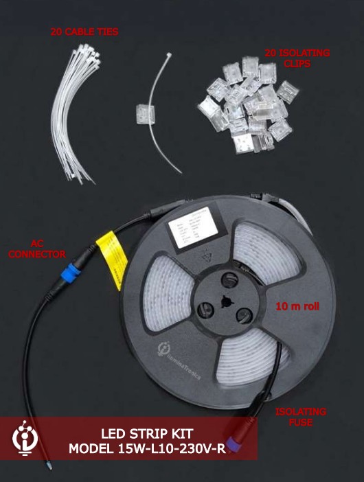 Tira de LED Roja Iluminatronics 15W 230V (Modelo 15W-L10-230V-R) - Iluminación Industrial 2 Tira de LED Roja Iluminatronics 15W 230V (Modelo 15W-L10-230V-R) - Iluminación Industrial – Vista 2