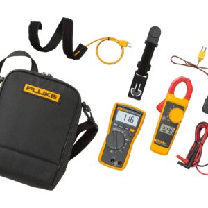 Fluke Kit HVAC 116/323 Multimetro Digital +Termometro Infrarrojo Industrial + Pinza Amperimetrica TRUE RMS Ideal para Electricistas y Tecnicos