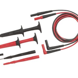 Fluke TL223 SureGrip Juego Puntas y Cables de Prueba Eléctricas para Multímetro Kit Pinzas Cocodrilo, Puntas Slim-Reach y Cables de Silicona