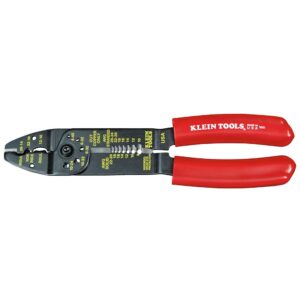 KLEIN TOOLS 1001 | Pinza Multiusos 6 en 1 para Electricista | Acero Forjado de Alta Resistencia | Compatible con Cable Sólido de 8-22 AWG y Cable Trenzado de 10-26 AWG | Color Rojo
