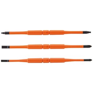 Klein Tools 13157 – Cuchillas de destornillador aisladas, cuchillas de repuesto intercambiables de un solo extremo para destornilladores aislados Klein, paquete de 3