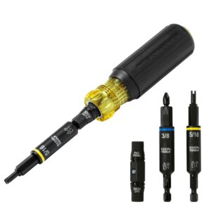 Klein Tools 32527HD KNECT 11 en 1 Destornillador multibroca HVAC/destornillador de tuerca, clasificación de impacto con puntas Phillips, ranuradas, cuadradas y Schrader