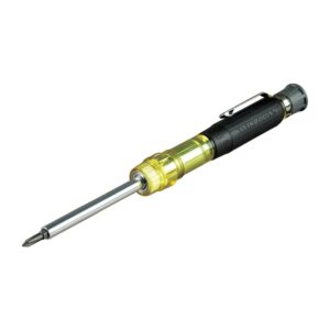 Klein Tools 32614 Juego de destornilladores de precisión de múltiples bits, destornillador de bolsillo electrónico 4 en 1, puntas Phillips profesionales y ranuradas