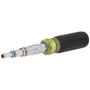 Klein Tools 328091 Herramienta de destornillador de tuercas múltiples 9 en 1, destornillador de paso con tuercas hexagonales SAE tamaños de 3/16 a 3/4 pulgadas y mango de agarre de cojín
